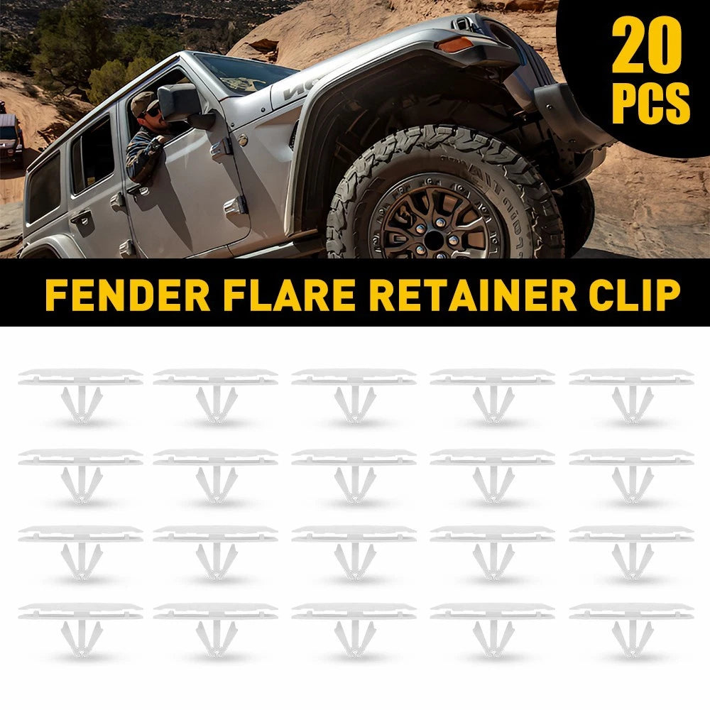 20X Fender Retainer Flare Moulding Clips for Jeep Wrangler JL (2018–2020)