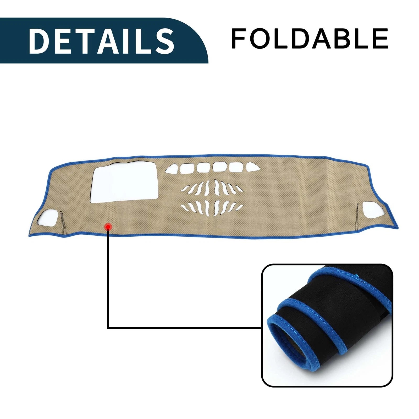 Dashboard Dash Cover Mat for Mercedes-Benz GLB X247 (2020–2022) Black Blue