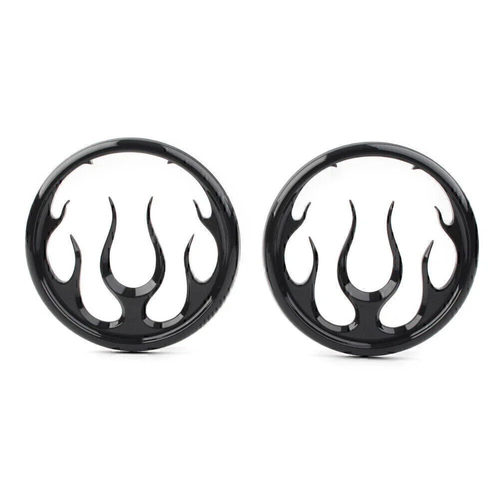 Black Flame Speaker Grill Accent Trim Cover for Harley Electra Glide (2009-2023)