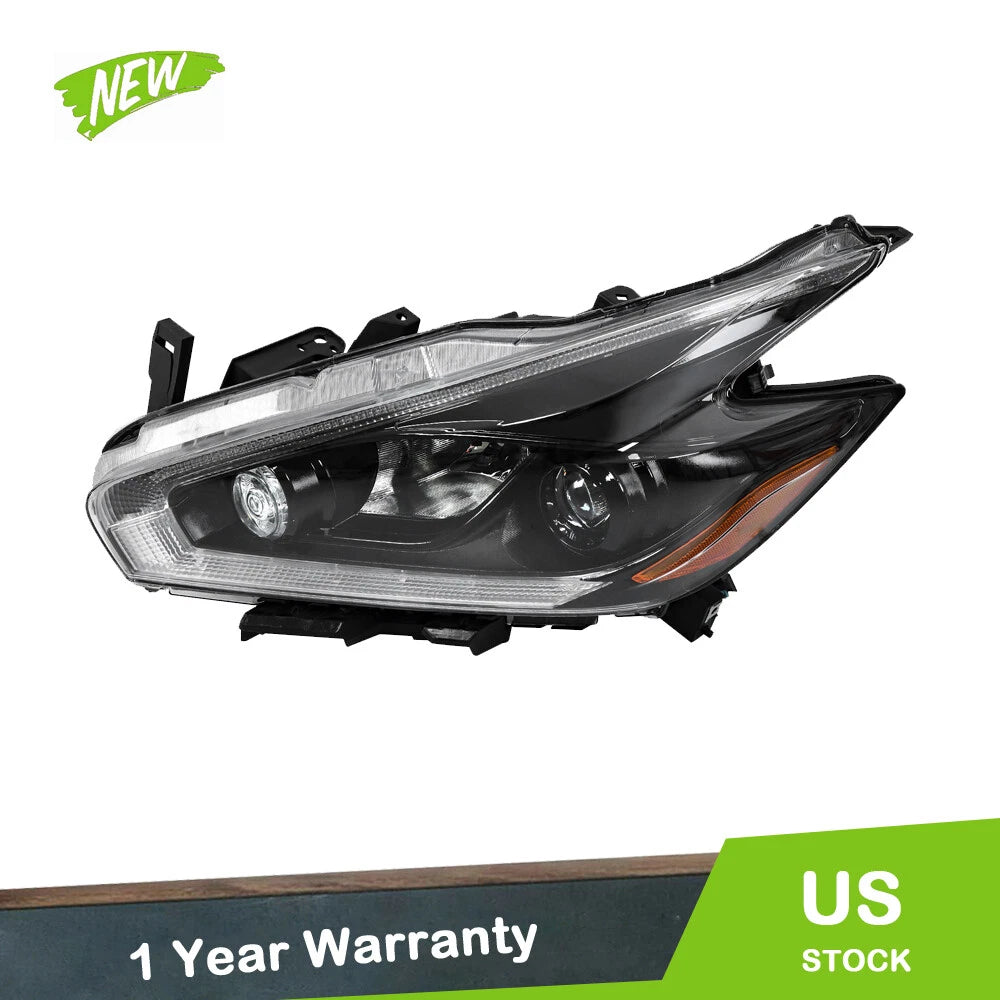 1 PC LH Headlight Assembly for Nissan Murano (2018) Halogen LED DRL Clear Lens