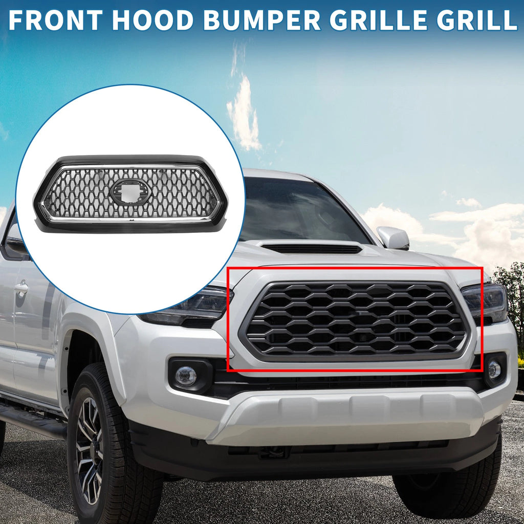Front Hood Bumper Grille for Toyota Tacoma (2019–2020) Chrome