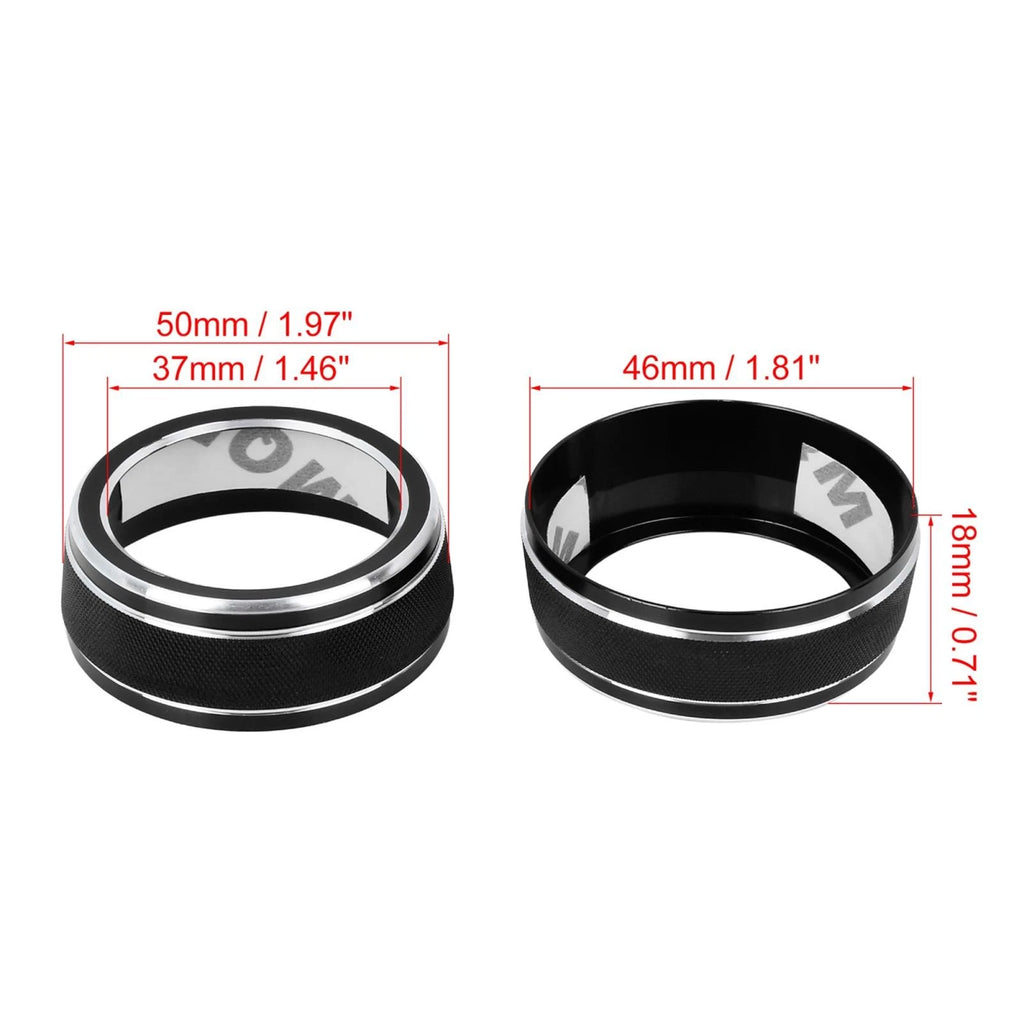 2X Black AC Climate Control Ring Knob Trim Cover for Toyota RAV4 (2019–2020)