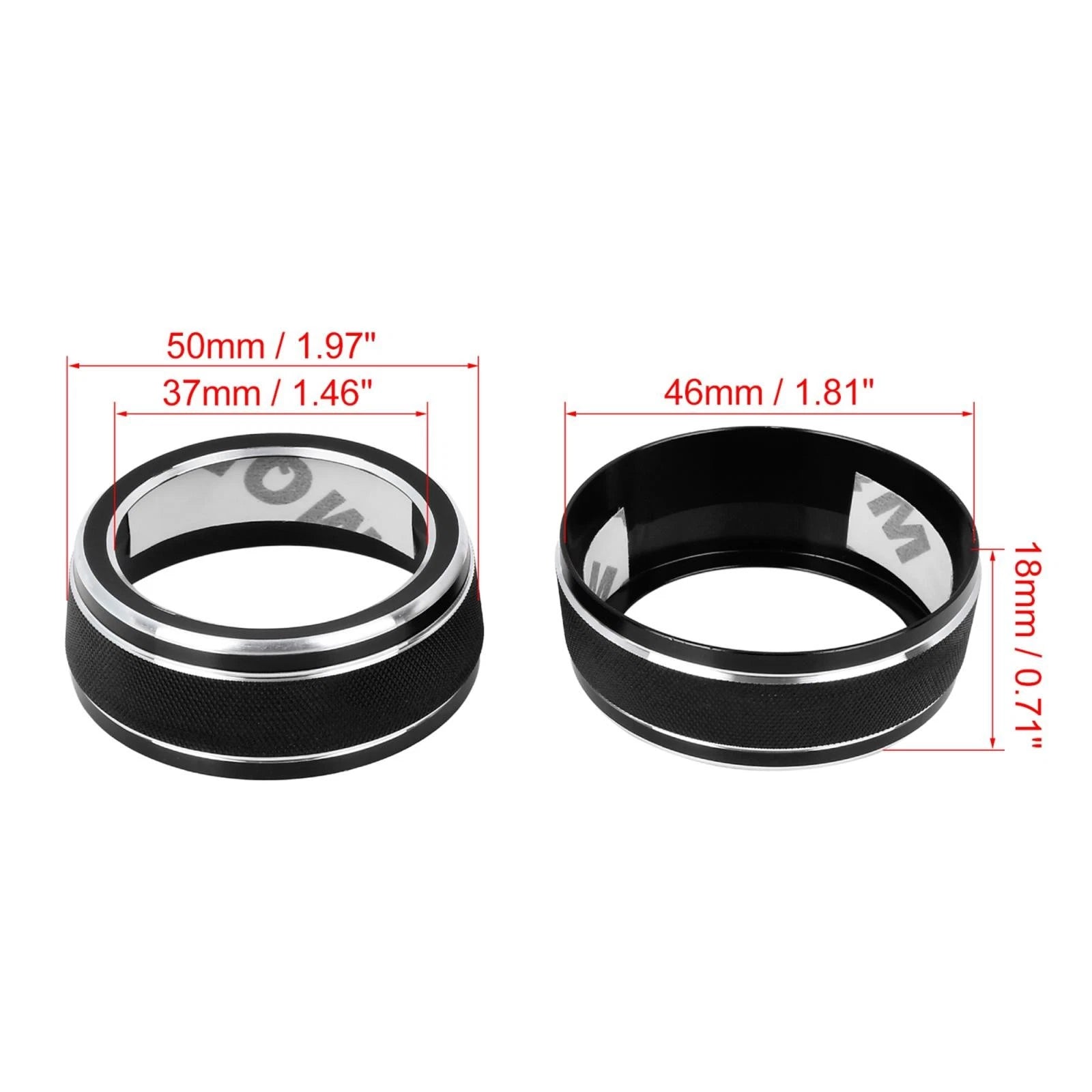2X Black AC Climate Control Ring Knob Trim Cover for Toyota RAV4 (2019–2020)