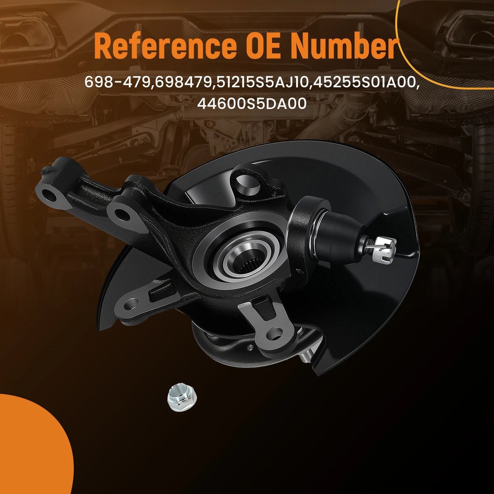 Steering Knuckle & Wheel Bearing Hub for Honda Civic 1.7L (2001–2002)