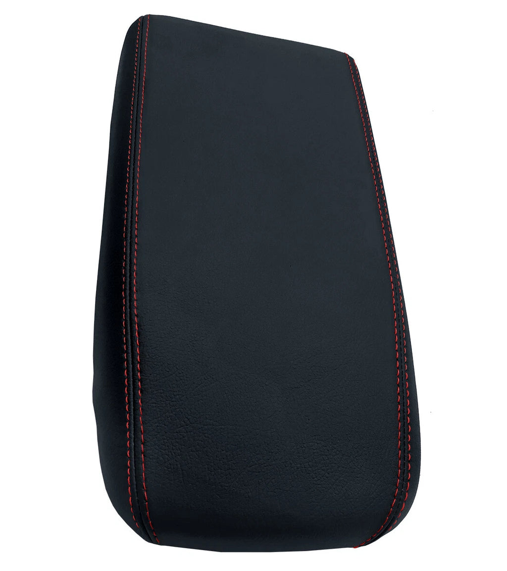 Leather Console Lid Armrest Cover for Nissan Skyline (1993–1998) Red Stitch