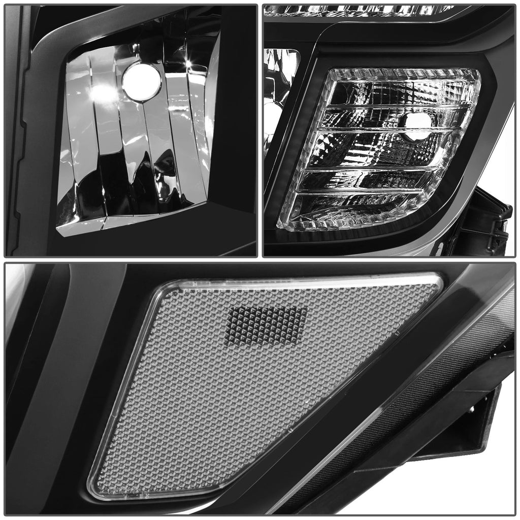 Headlight Lamps Assembly for Nissan Titan XD (2016–2024) Black/Clear