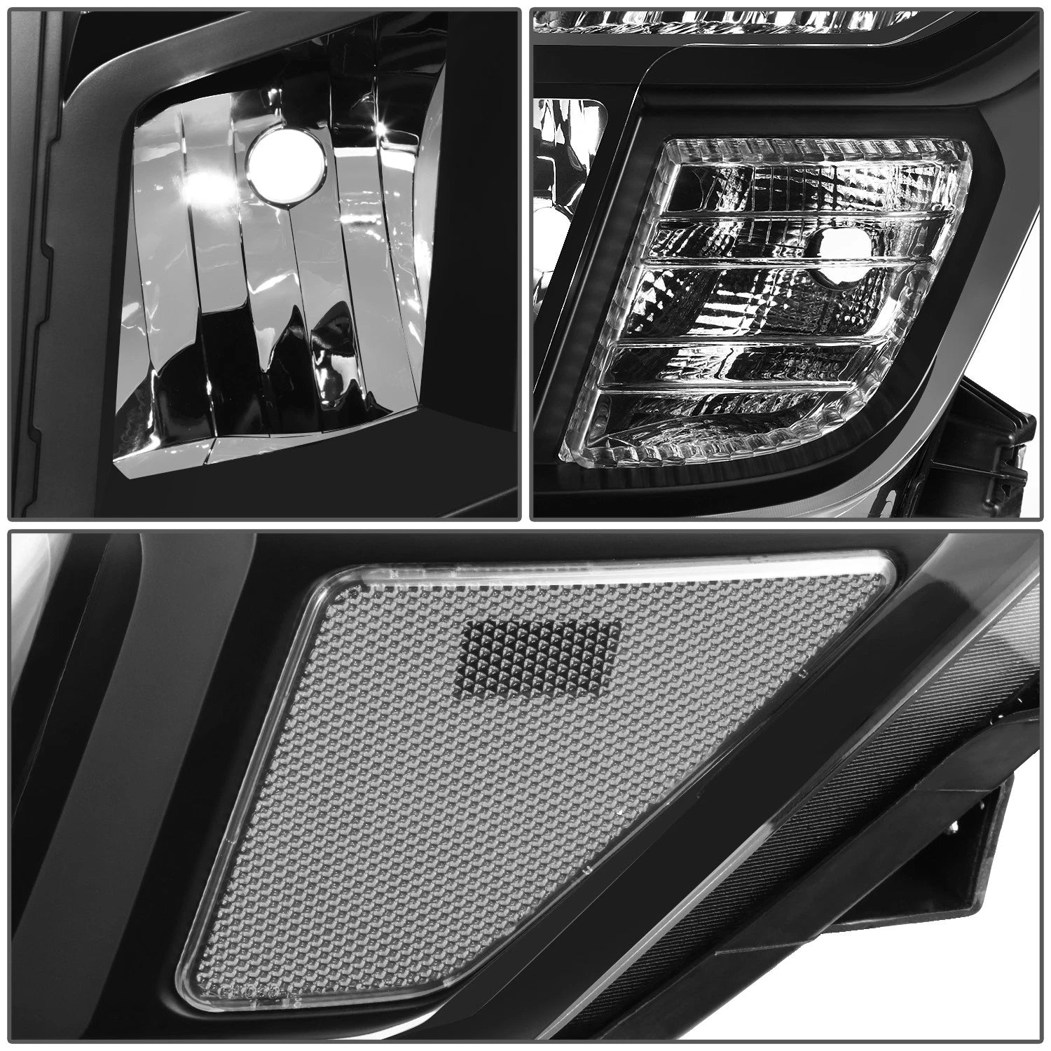 Headlight Lamps Assembly for Nissan Titan XD (2016–2024) Black/Clear