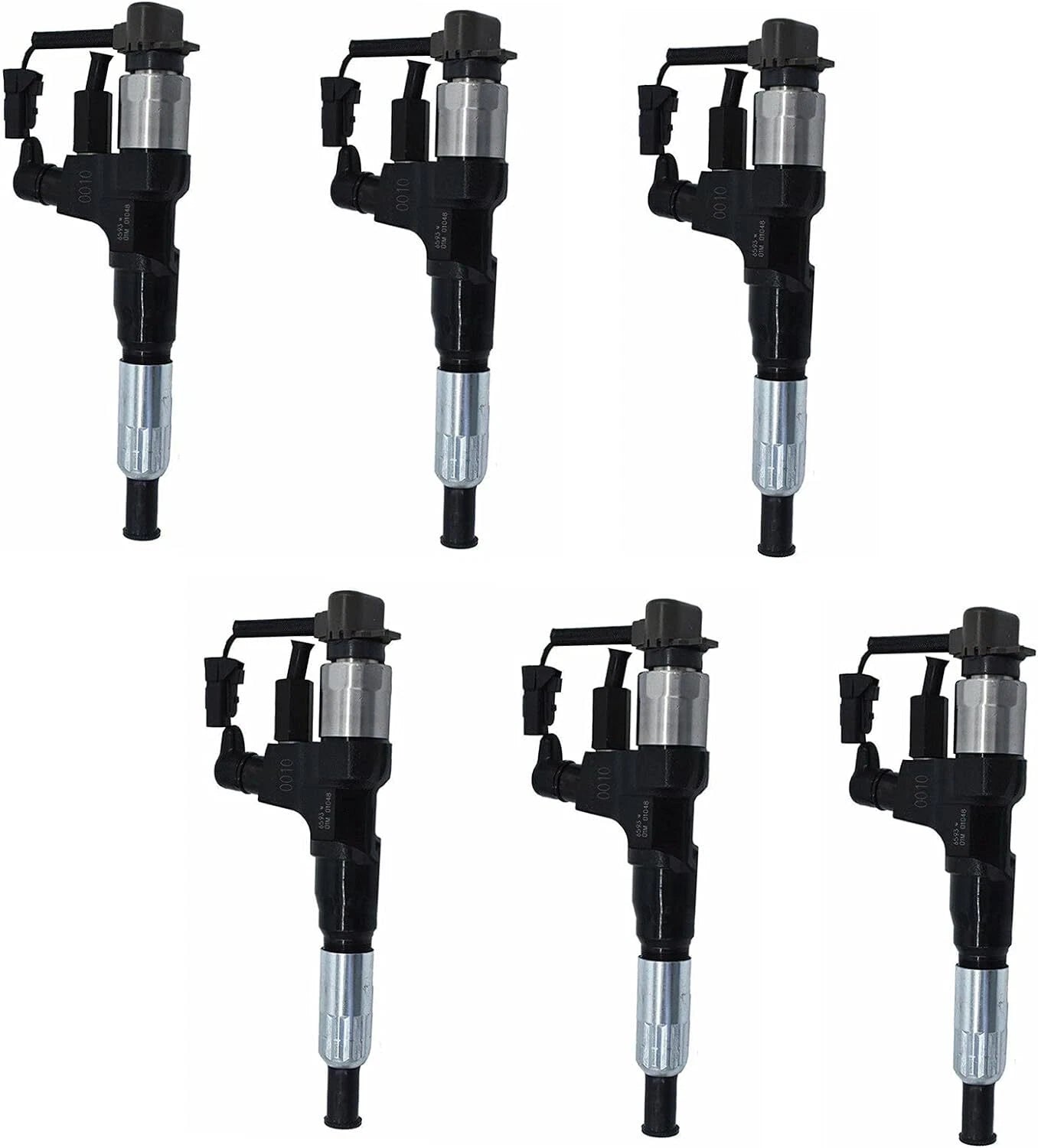 6X Fuel Injector 095000-6581 for Hino J08E Kobelco SK200-8 SK330-8 SK350