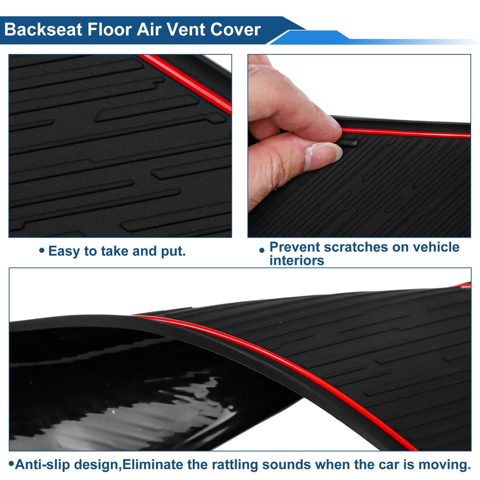 19 Pcs Non-Slip Mat for Ford Ranger (2023–2025) PVC Red