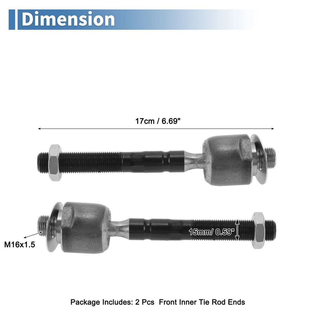2 Pcs Front Inner Tie Rod End Links for Mercedes-Benz ML320 (1998–2003) EV80689