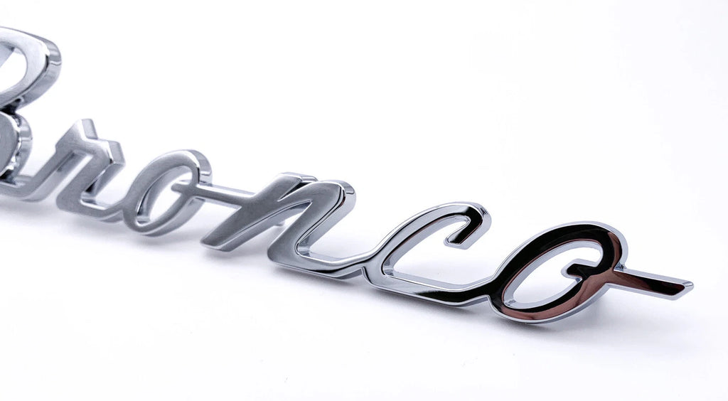 Chrome Fender Script Trim Emblem with Clips for 1966-1977 Ford Bronco
