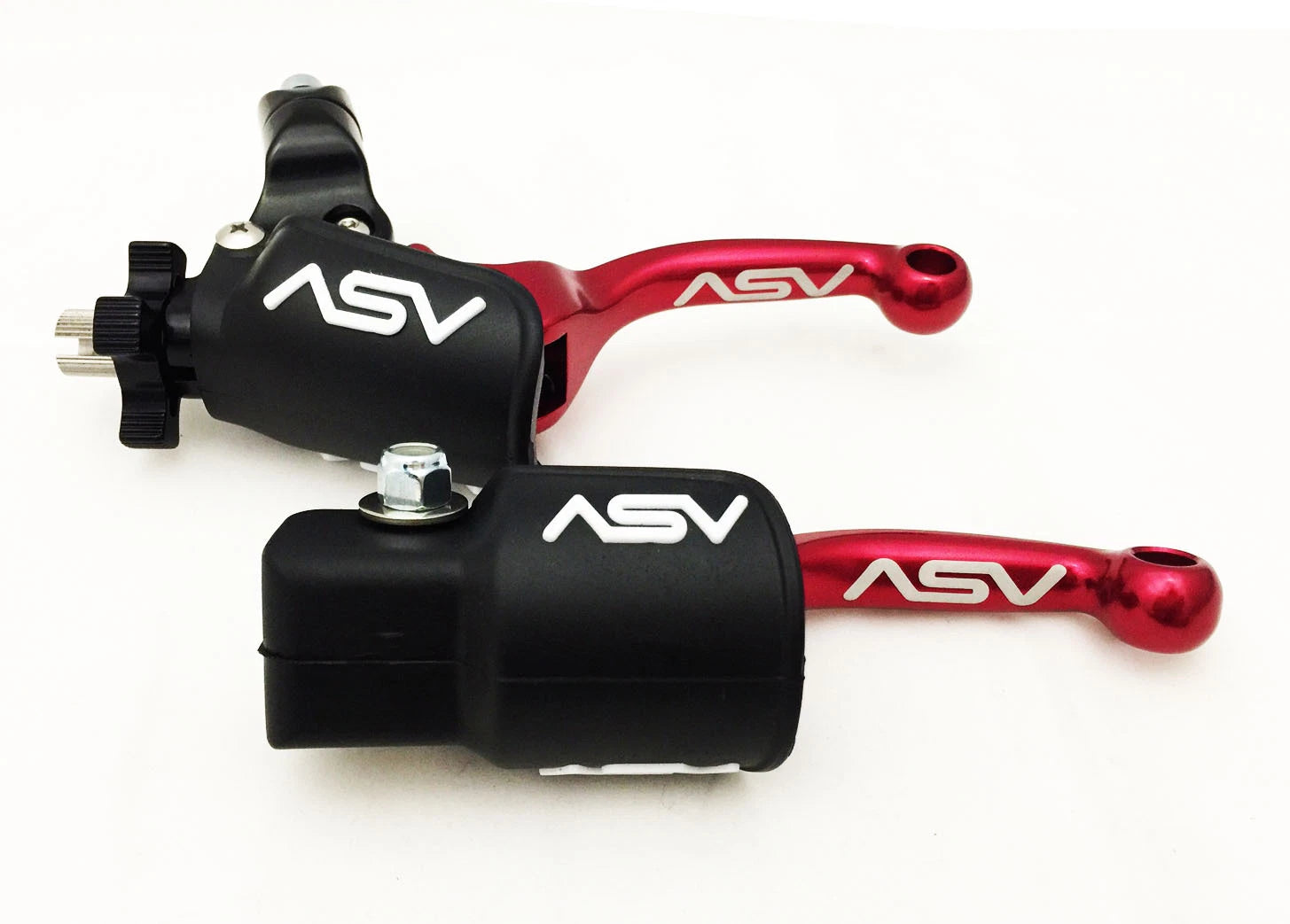 ASV F3 Shorty Red Front Brake Clutch Perch Levers for Suzuki LT-R450 (2006–2009)