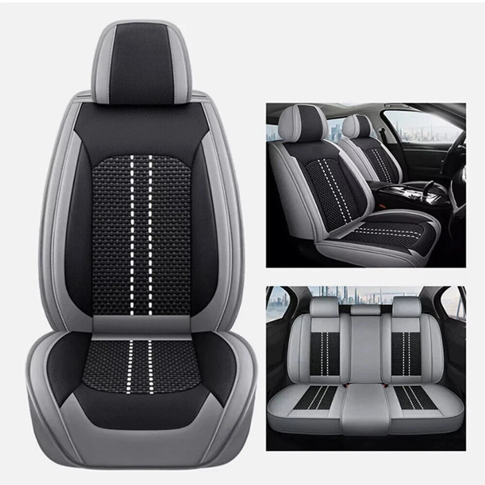 Set of 4 Leather Car Seat Covers for Toyota Tacoma Gray Black