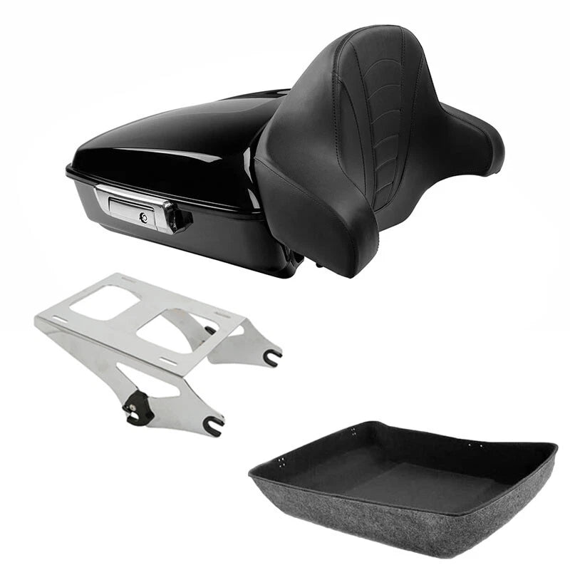 Chopped Trunk Backrest Chrome Mount Rack for Harley Touring Road Glide (2014–2026)