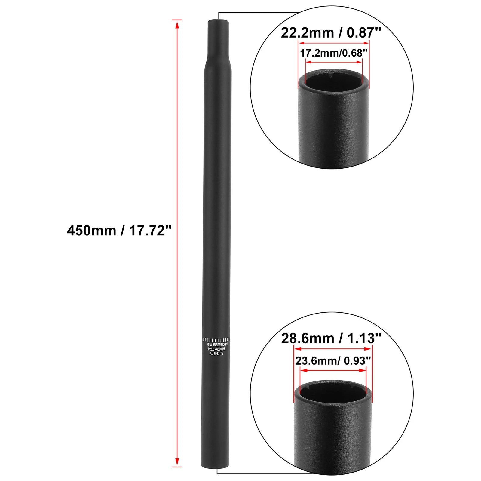 Set of 2 Aluminum Alloy Bicycle Seat Posts Universal