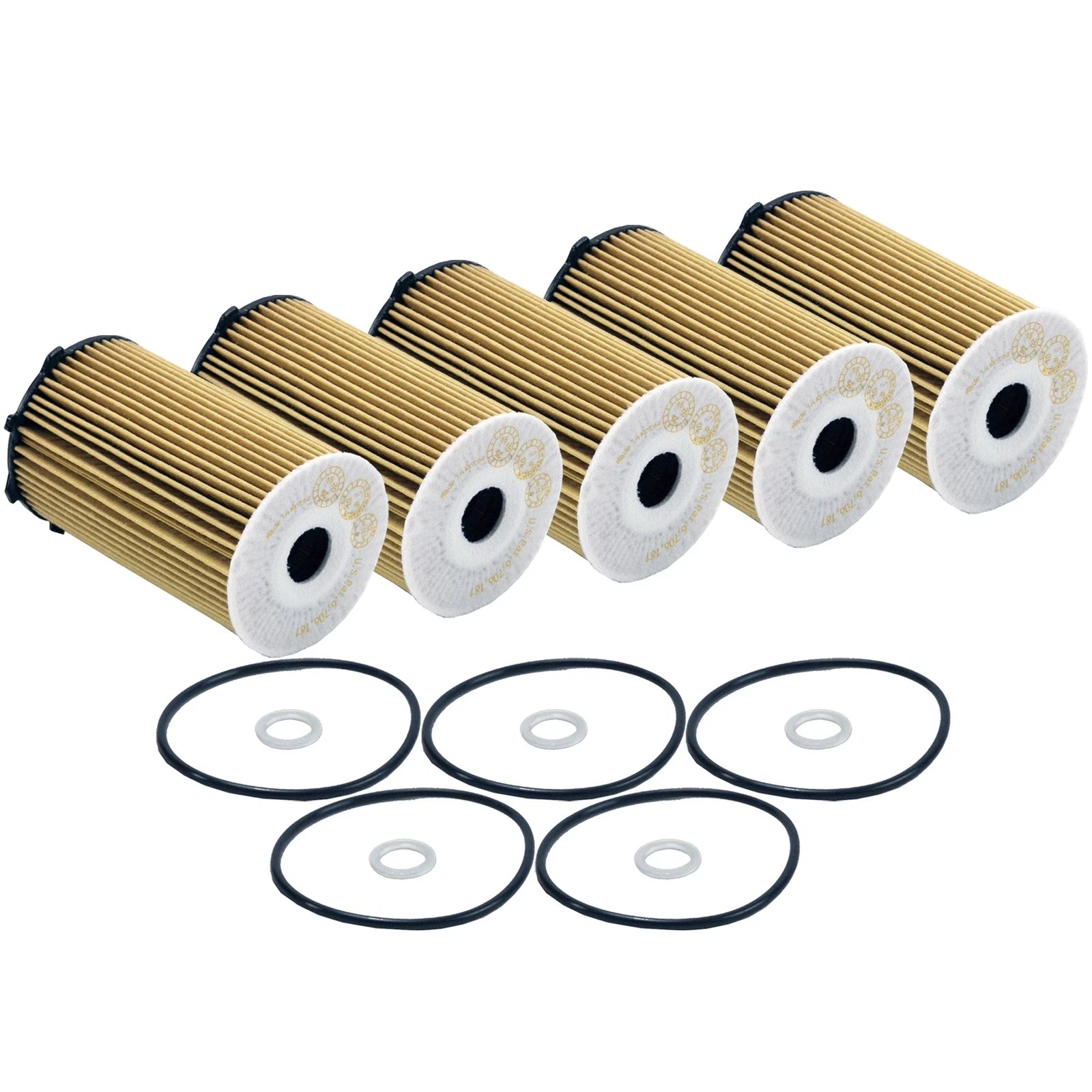 Set of 5 Engine Oil Filters for Hyundai Kia V6 (StdAsp GAS)