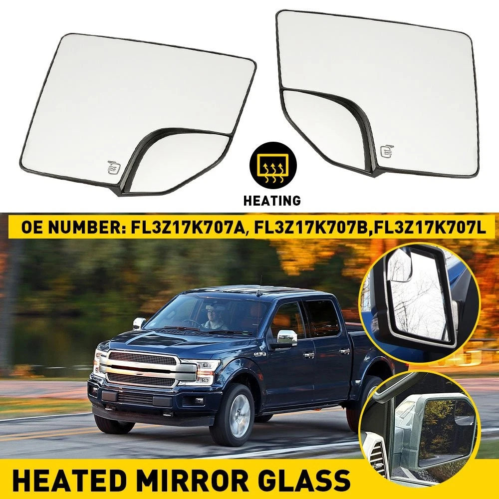 Heated Side View Mirror Glass Set of 2 for Ford F150 (2015–2018)