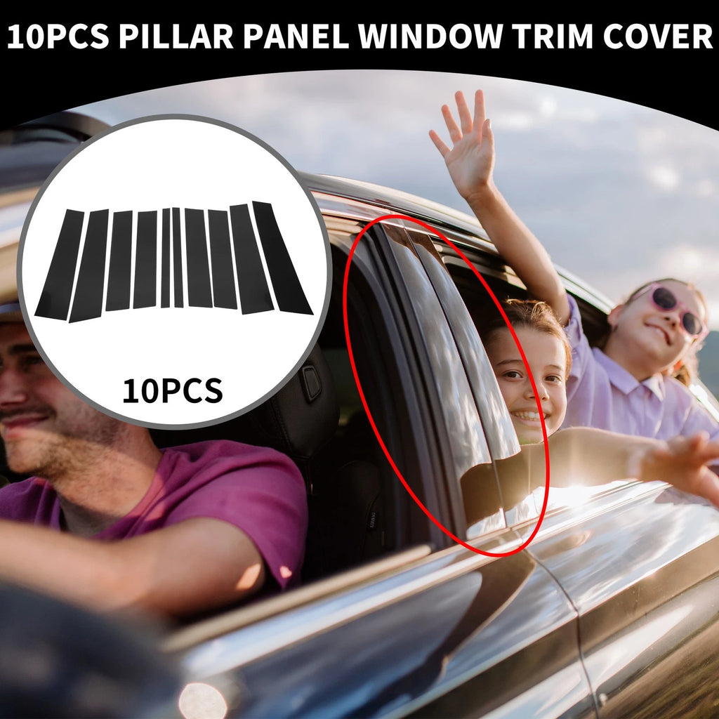 10X Car Pillar Window Trim Cover for Mercedes Benz GL-Class (2008–2012) Black