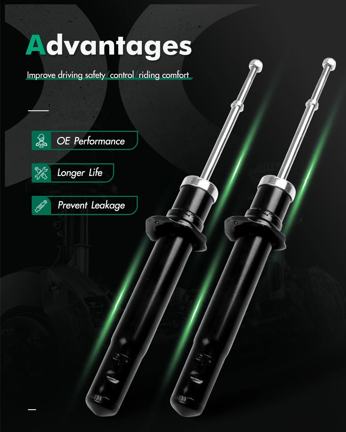Front Strut Shock Absorber Pair for Eagle Talon Mitsubishi Eclipse (1995–1999)