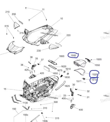 Storage Lid for Sea-Doo GTX RXT (2003–2023) 264000132 with Gasket & Latch