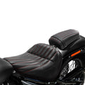 Black Front Driver Rear Passenger Seat for Harley Street Bob FXBB (2018–2024)