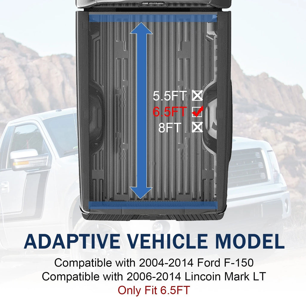 Roll Up Soft Tonneau Cover for Ford F-150 (2004-2014) 6.5" Bed