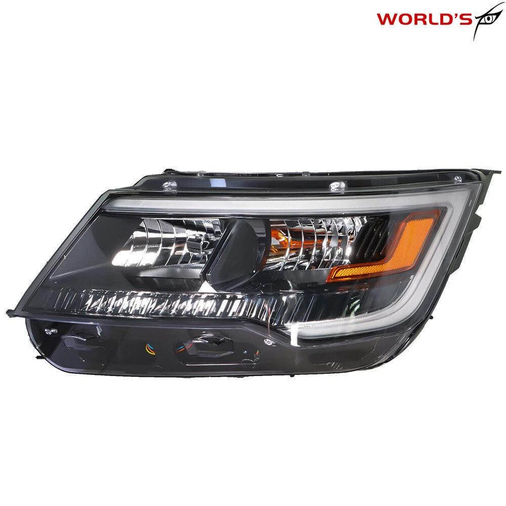 Halogen LED DRL Headlights for Ford Explorer Sport (2016–2018) Black Housing