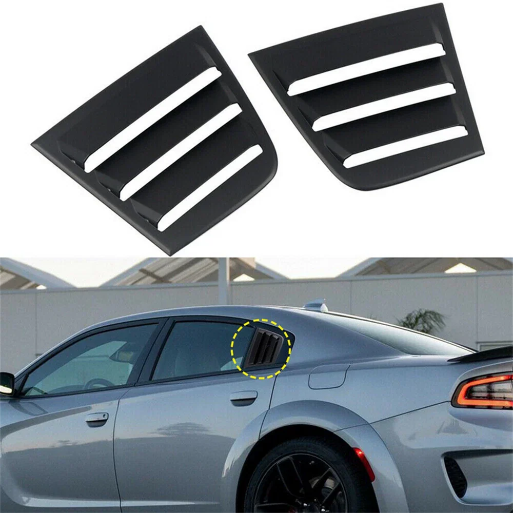 Rear Side Window Vent Louvers for Dodge Charger (2011-2021) Glossy Black