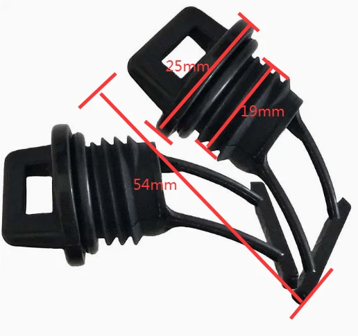 2X Black Nylon M19 Tapered Drain Stoppers for Kayak Drain Holes