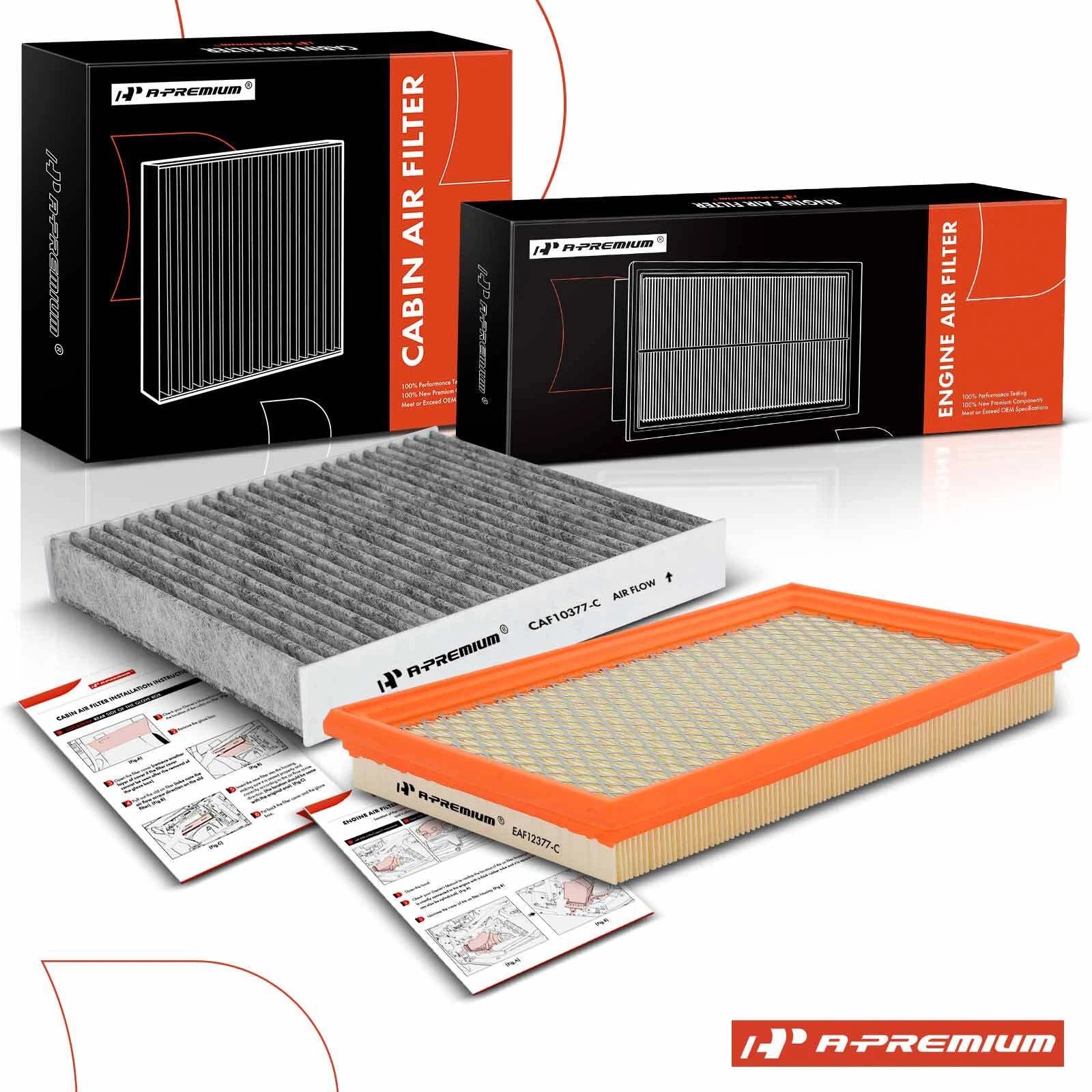 2 Engine & Activated Carbon Cabin Air Filters for Subaru Impreza (2002–2007)