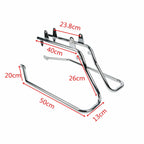 5" Stretched Saddle Bags & Chrome Softail Conversion Bracket for Harley Fatboy
