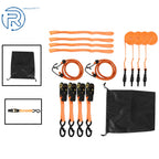 Set of 4 Orange Steel 2200 LB Ratchet Tie Down Straps with Break Lock S Hooks