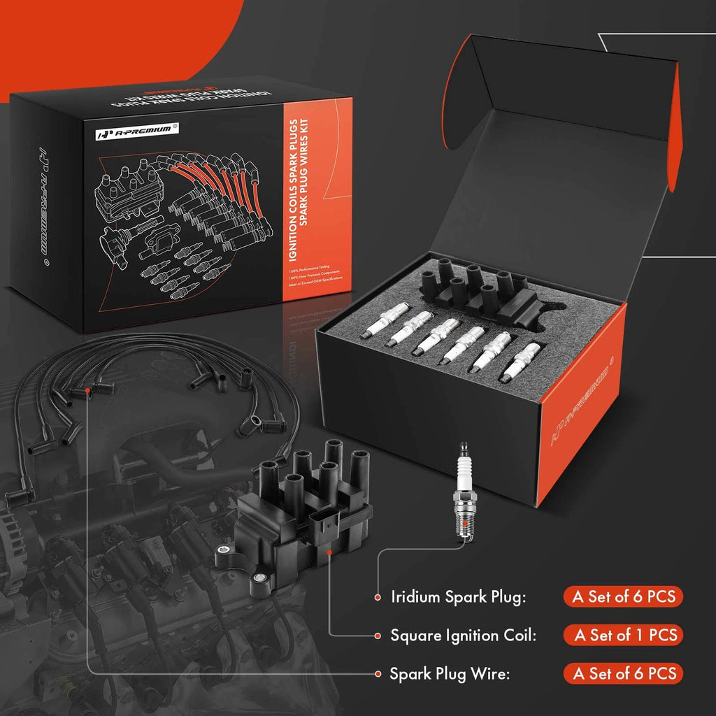 Ignition Coil & Iridium Spark Plugs Set for Ford Ranger