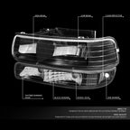 Headlight, Bumper, Chrome LED Tail Light Kit for Silverado (1999–2002)
