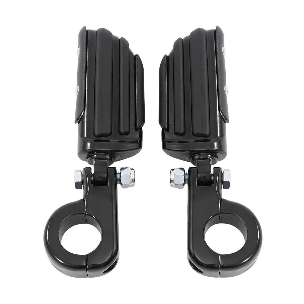 1 1/4" Black Highway Engine Guard Footpeg Clamps for Harley