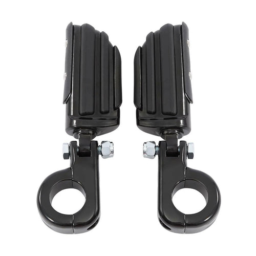 1 1/4" Black Highway Engine Guard Footpeg Clamps for Harley