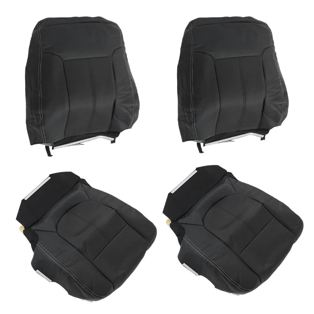 Set of 2 Black Leather Seat Covers for Ford F250 F350 Lariat (2011–2016)