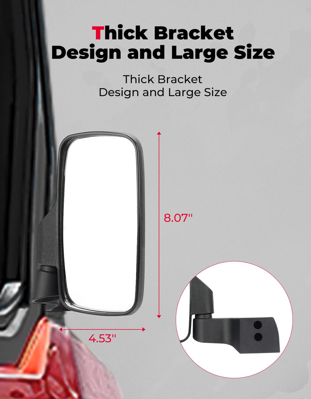 Pair of Door Mounted Rear View Side Mirrors for Polaris Ranger 1000 XP (2018–2025)