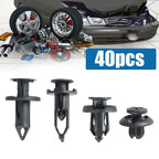 Set of 40 Car Body Plastic Push Pin Rivet Fasteners Clips for Trim Moulding