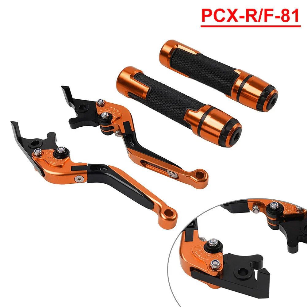 Orange Extendable Brake Clutch Lever Grip Set for Honda Forza 125 300