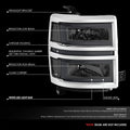 Smoked/Clear C-LED DRL Sequential Headlights for Chevrolet Silverado 1500 (2014–2015)
