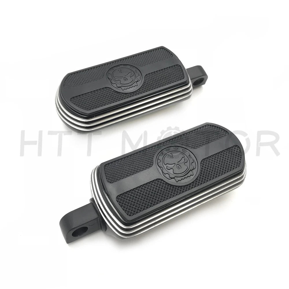 Black Gear Skull Foot Pegs for Harley Sportster (1984–2017)