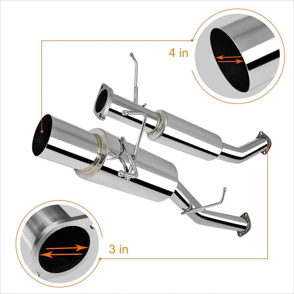 4" Tip Catback Exhaust System for Nissan 240SX S13 (1989–1994)