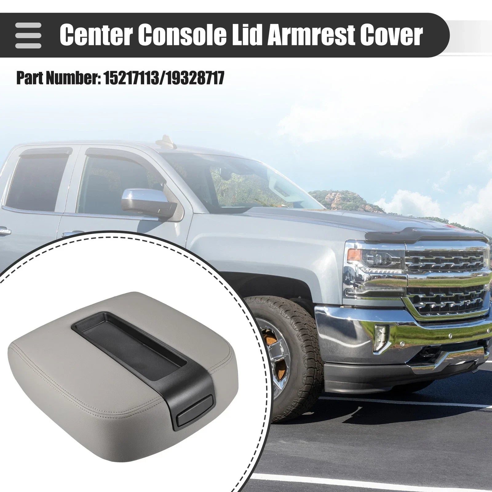 Center Console Lid Armrest Cover for Chevy Silverado 1500 (2007-2013)