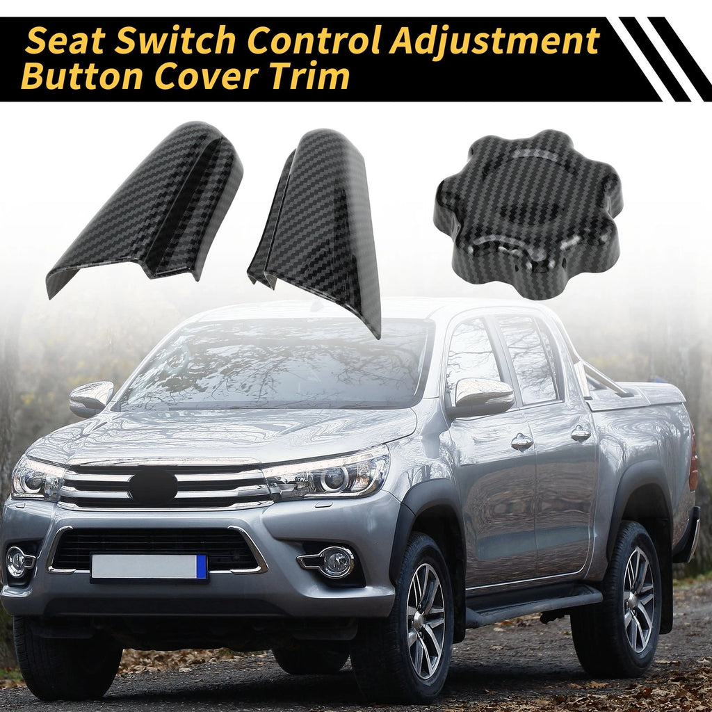 Set of 4 Carbon Fiber Pattern Seat Switch Control Button Trim for Toyota Tacoma (2016–2023)