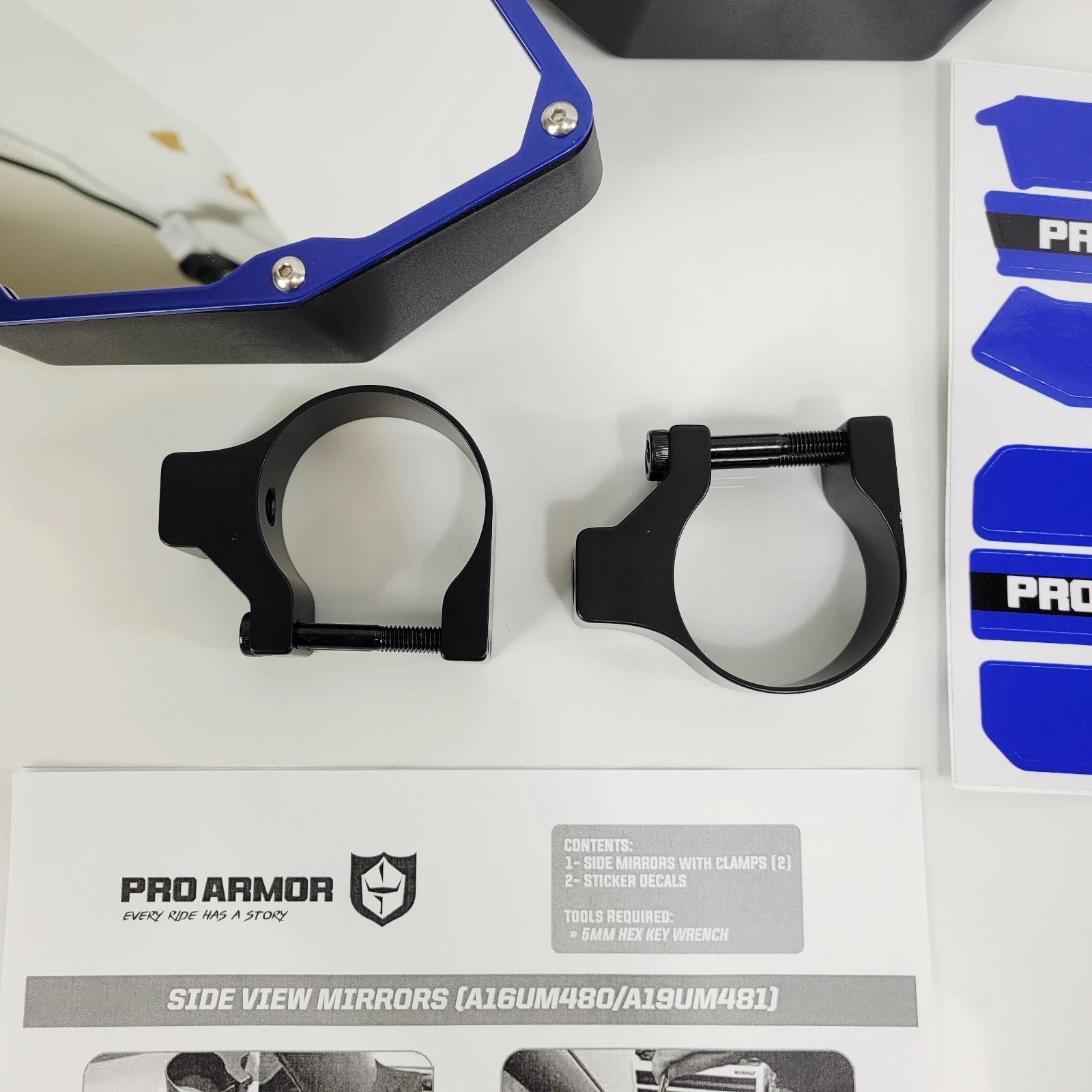 Pro Armor Side View Mirrors for Kawasaki Can-Am (Universal, 2" Clamp)