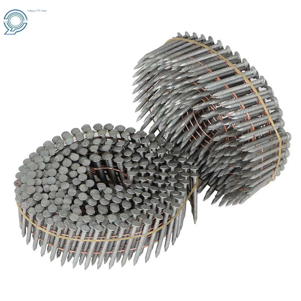 Set of 3600 Ring Shank Galvanized Collated Wire Coil Siding Nails