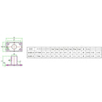 Hand Rail Rectangular Base for Boat (Fits 22mm 25mm Rails)