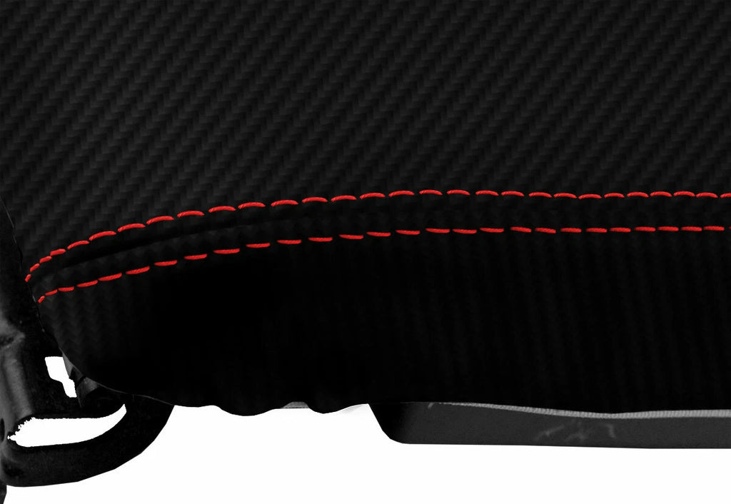Carbon Fiber Console Lid Armrest Cover for Dodge Avenger (2008–2014) Red Stitch