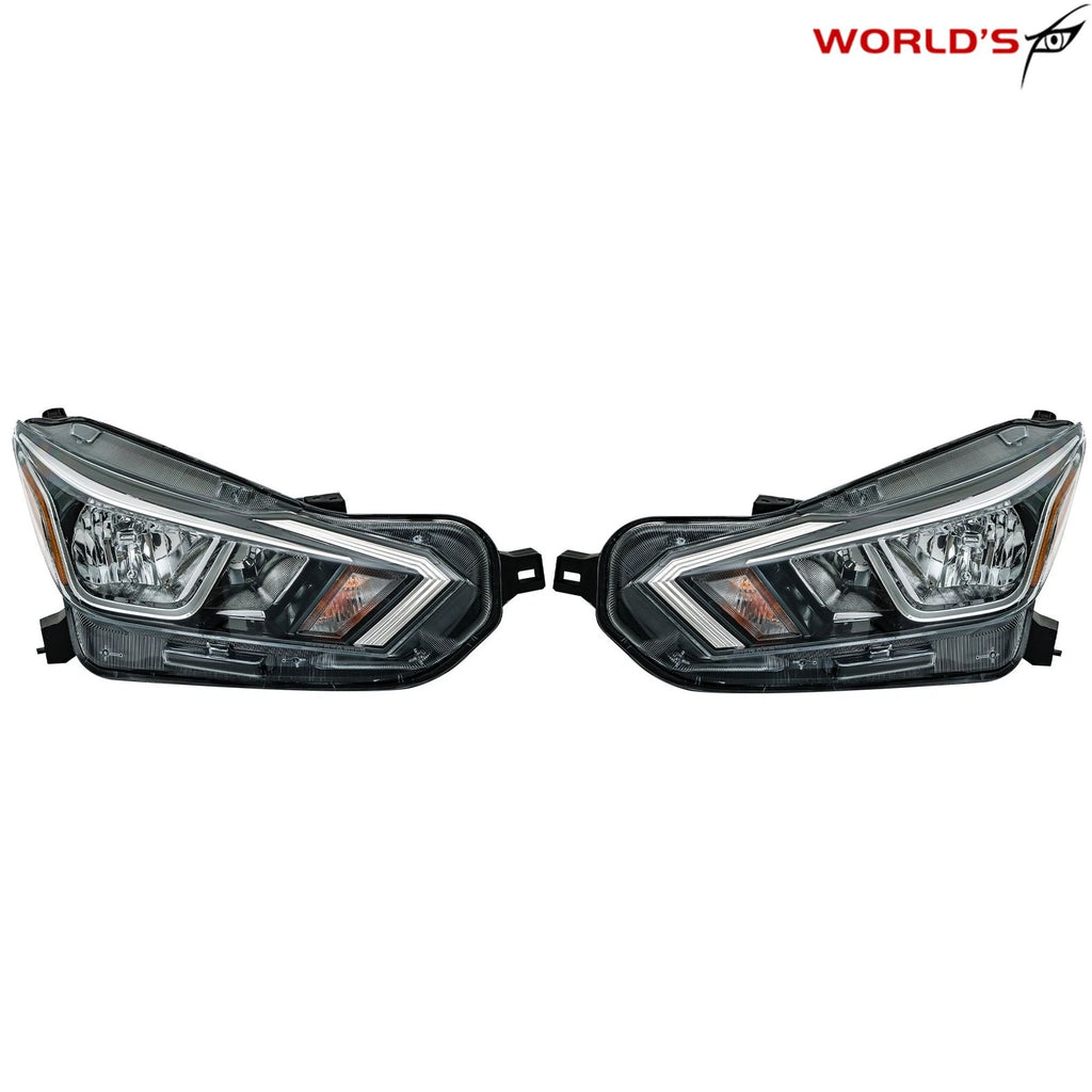 Set of 2 Halogen Headlamps for Nissan Versa (2020–2021) Chrome